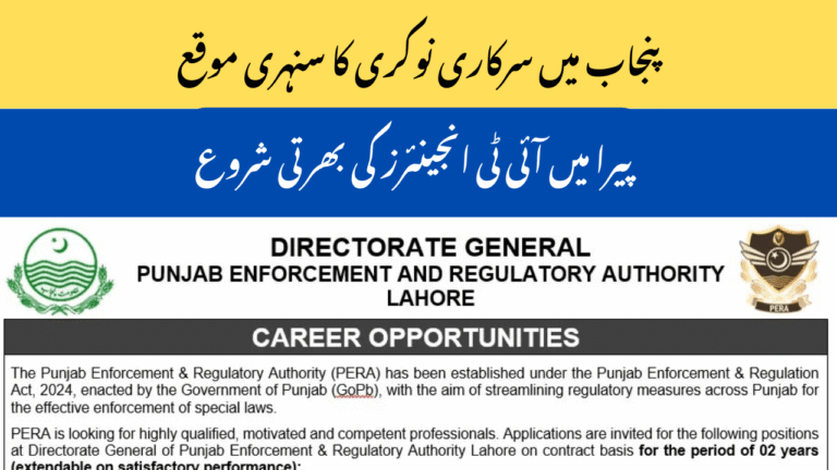 PERA Jobs 2025 – IT Resident Engineers Required